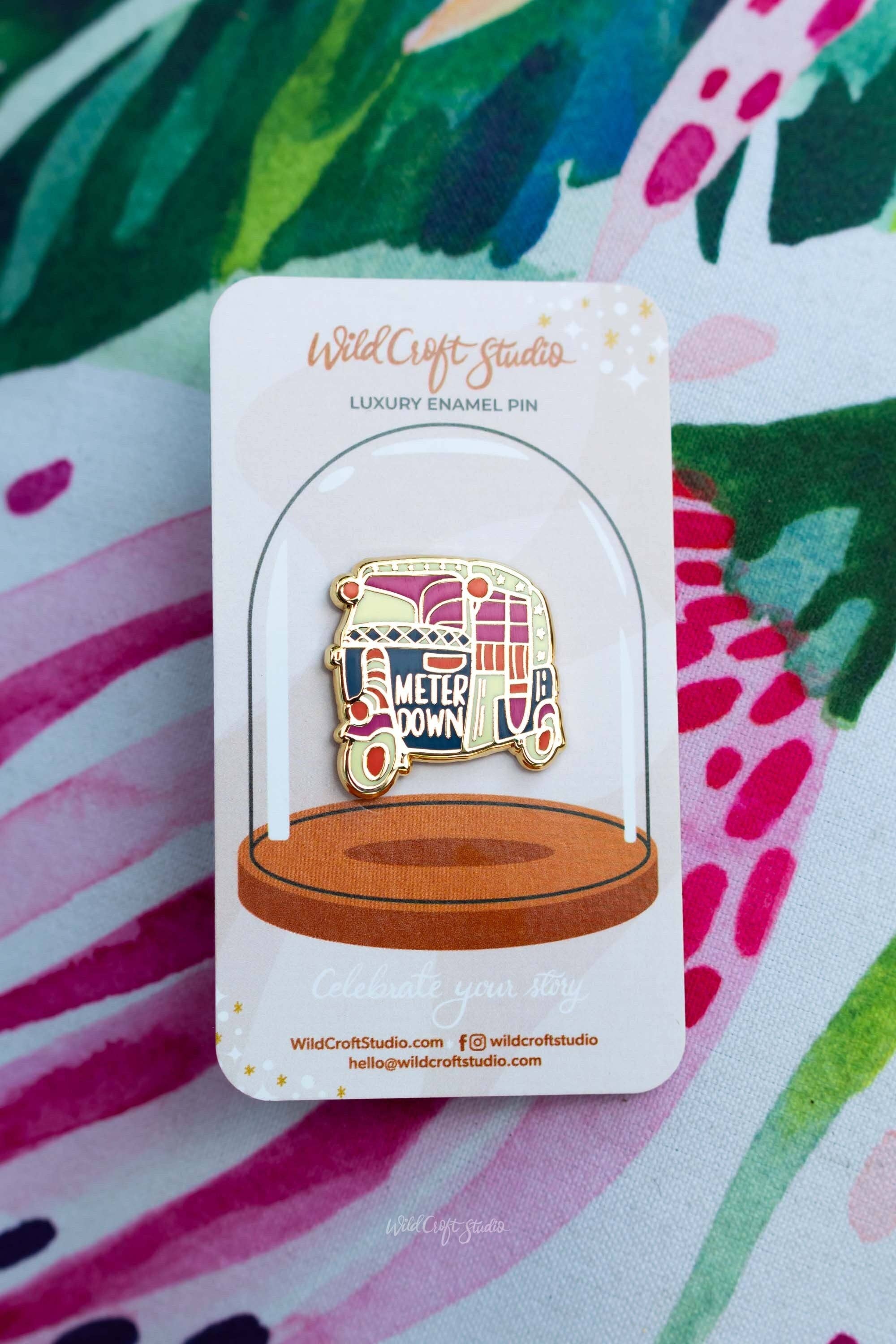 Wild Croft Studio - Wholesale Lapel Pin/Button - Auto Rickshaw Hard Enamel Pin5