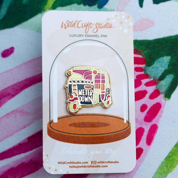 Wild Croft Studio - Wholesale Lapel Pin/Button - Auto Rickshaw Hard Enamel Pin5