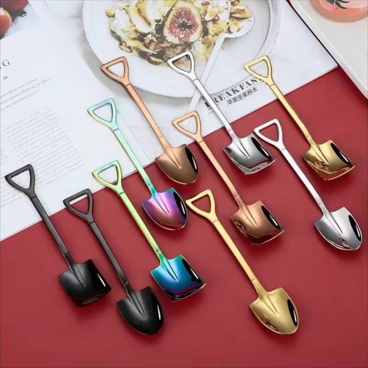 Sostraw & SmartThings - Wholesale Table Spoon (Cutlery) - Shovel Spoon - 2 shapes/4 colors - For Tea, Coffee, Dessert9