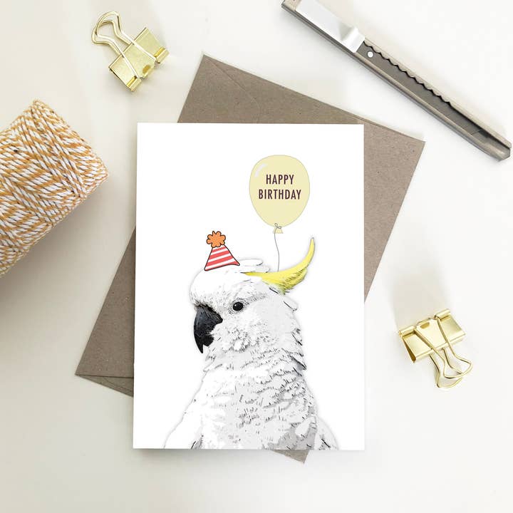 Happy Birthday Cockatoo Cards for wholesale by My Lovely Pets Design