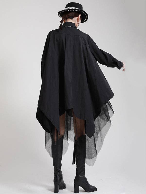 UZ Wholesale Store - Wholesale Dress - Women's - Urban Loose Split-Joint Lapel Long Sleeves Midi Dress10