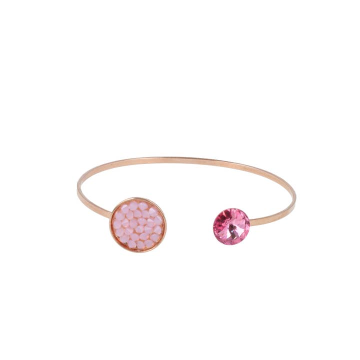 Bracelet classique Sweet Pink en plaqué or rose, fait main pour la vente par OTAZU