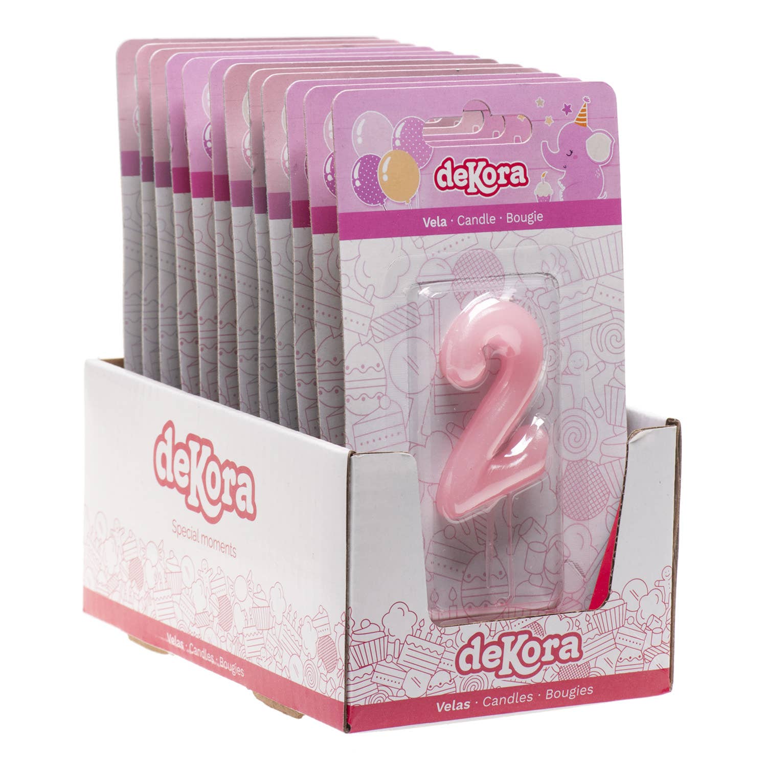 Birthday candle for decorating cakes, baby pink for wholesale on Faire8