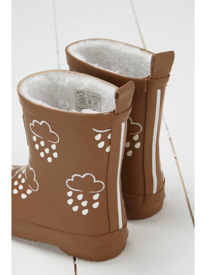 Grass & Air - Vente Bottes de pluie – enfant - Bottes en caoutchouc à couleur changeante pour enfants brun caramel2