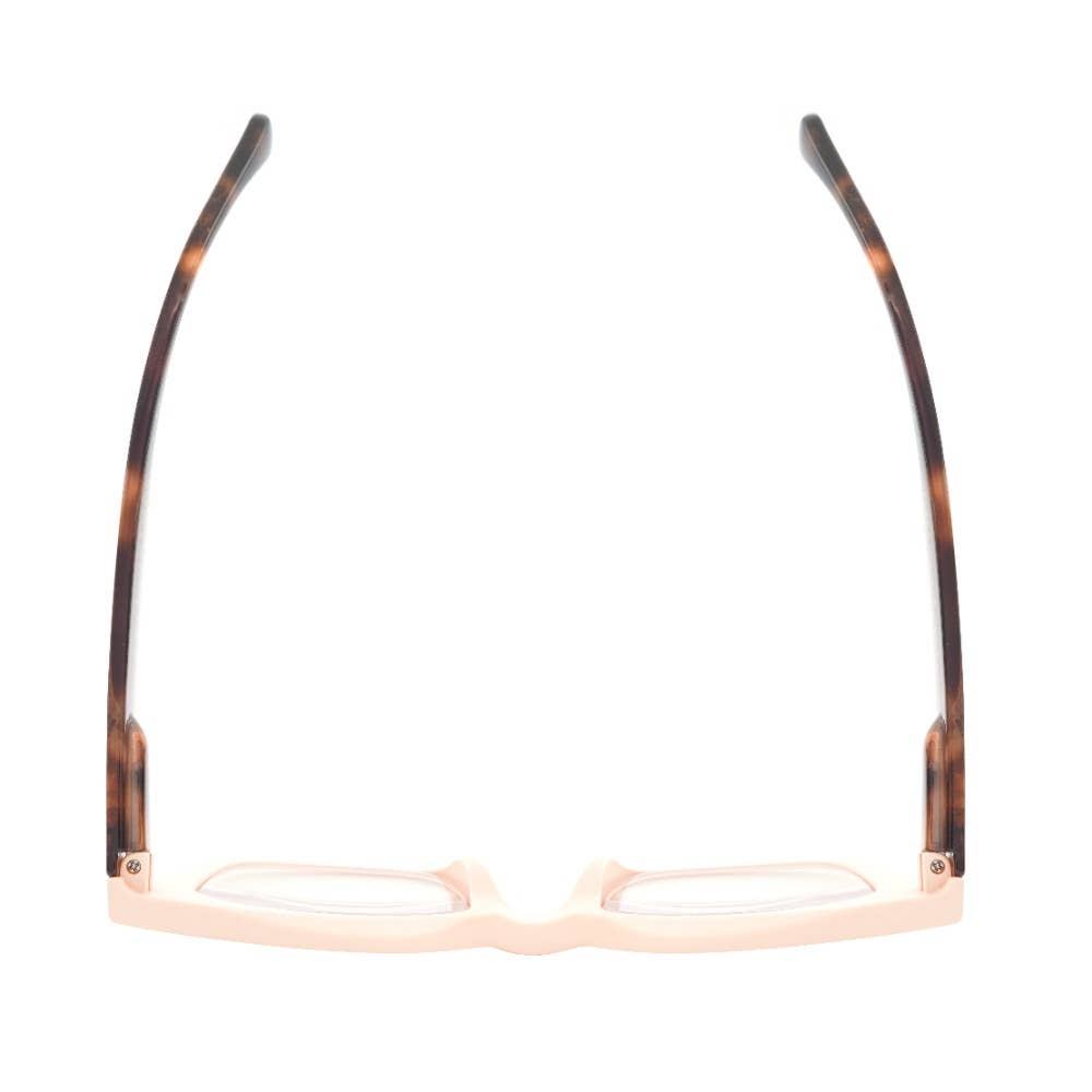 Ryan Simkhai Eyeshop – wholesale Eyeglasses – Unisex – FIONA | Matte Peach | Tortoise Temples | Blue Light3
