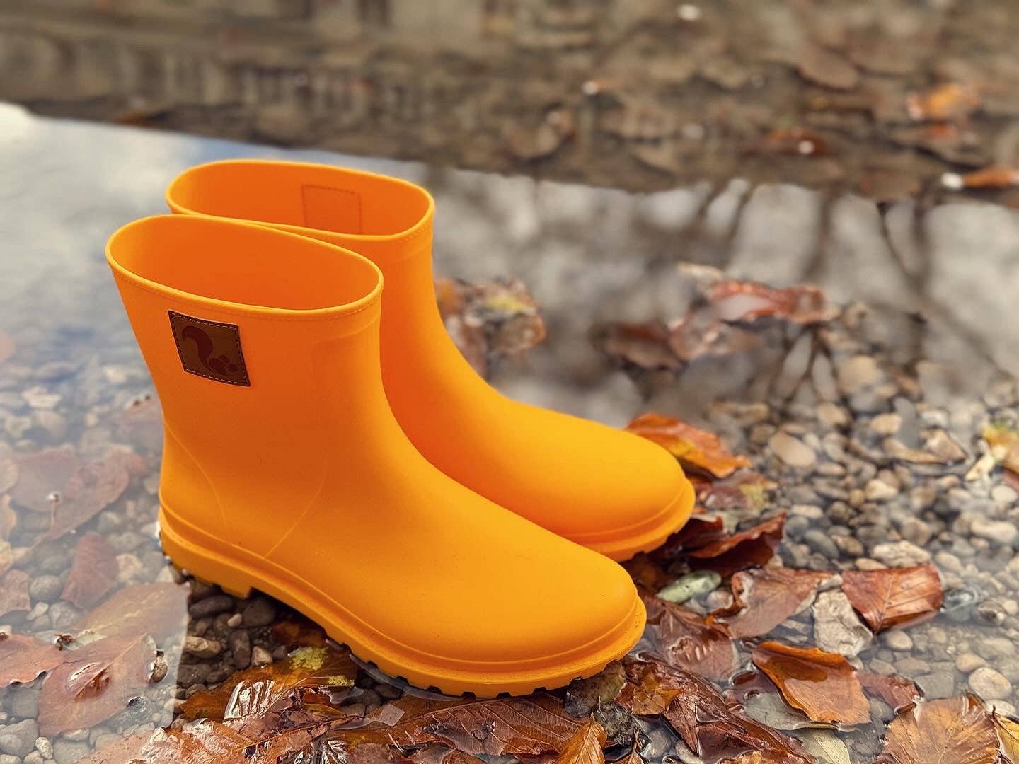 thies ® Bio Rainboot orange juice vegan | 100% waterproof biodegradable rainboots for wholesale on Faire6