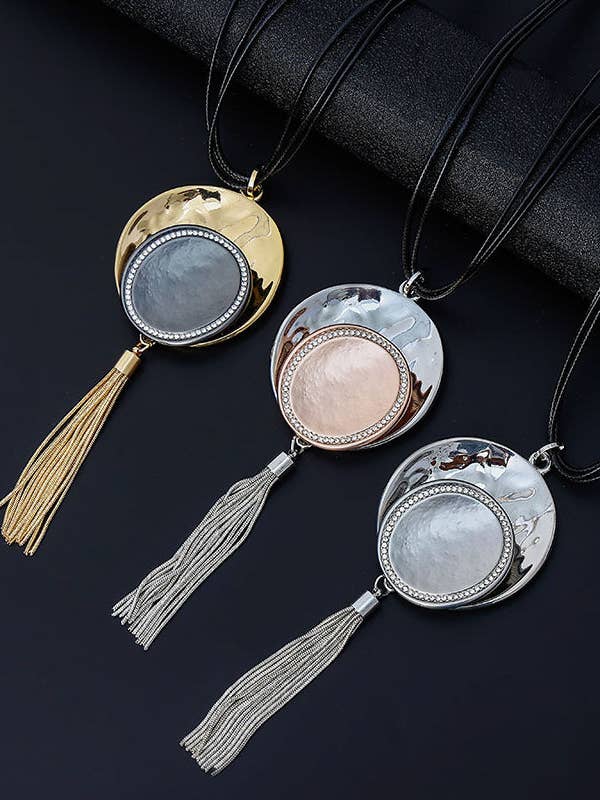 Pendant Tassel Leather Necklace N4468 for wholesale by Ole