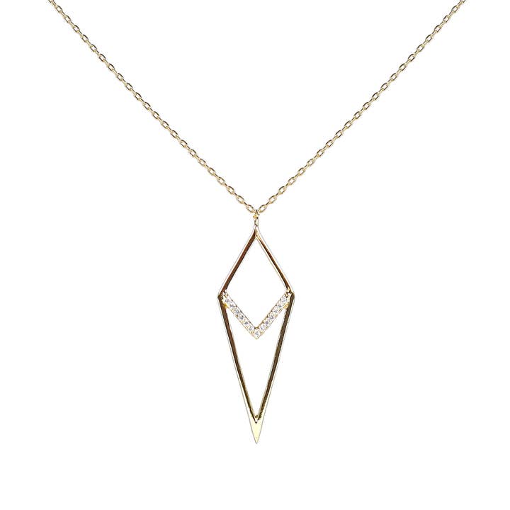 sterling pendant necklace with cut-out kite shape for wholesale by Marlyn Schiff