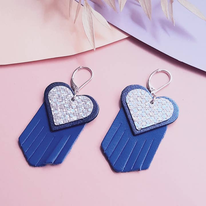 Hjärtaformade örhängen EX-VOTO Bleu Klein för wholesale av Ni une ni deux