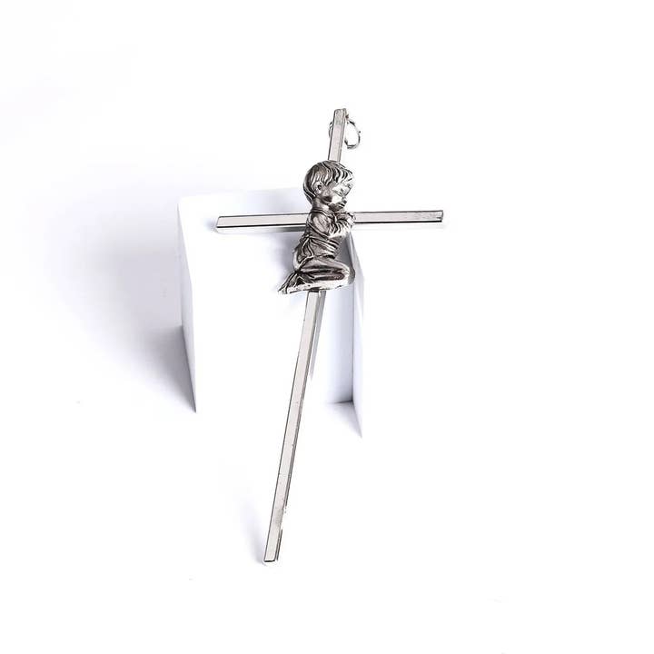 Swanson Christian Products - Wholesale Wall Cross - Wall Cross Baptism Boy Silver 6"