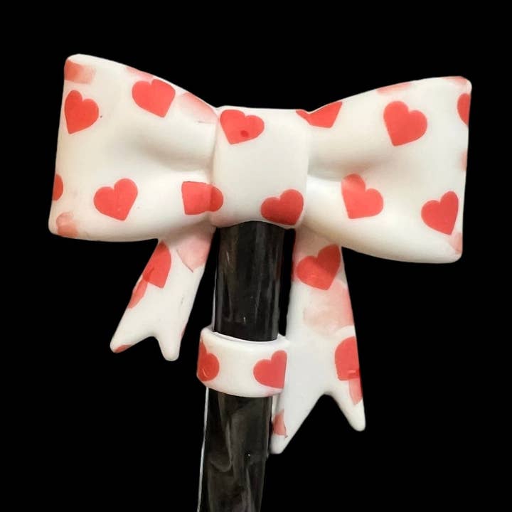 Grote Valentijnsstrik Siliconen Rietjesdop 10mm voor wholesale door Olive Lane Accessories