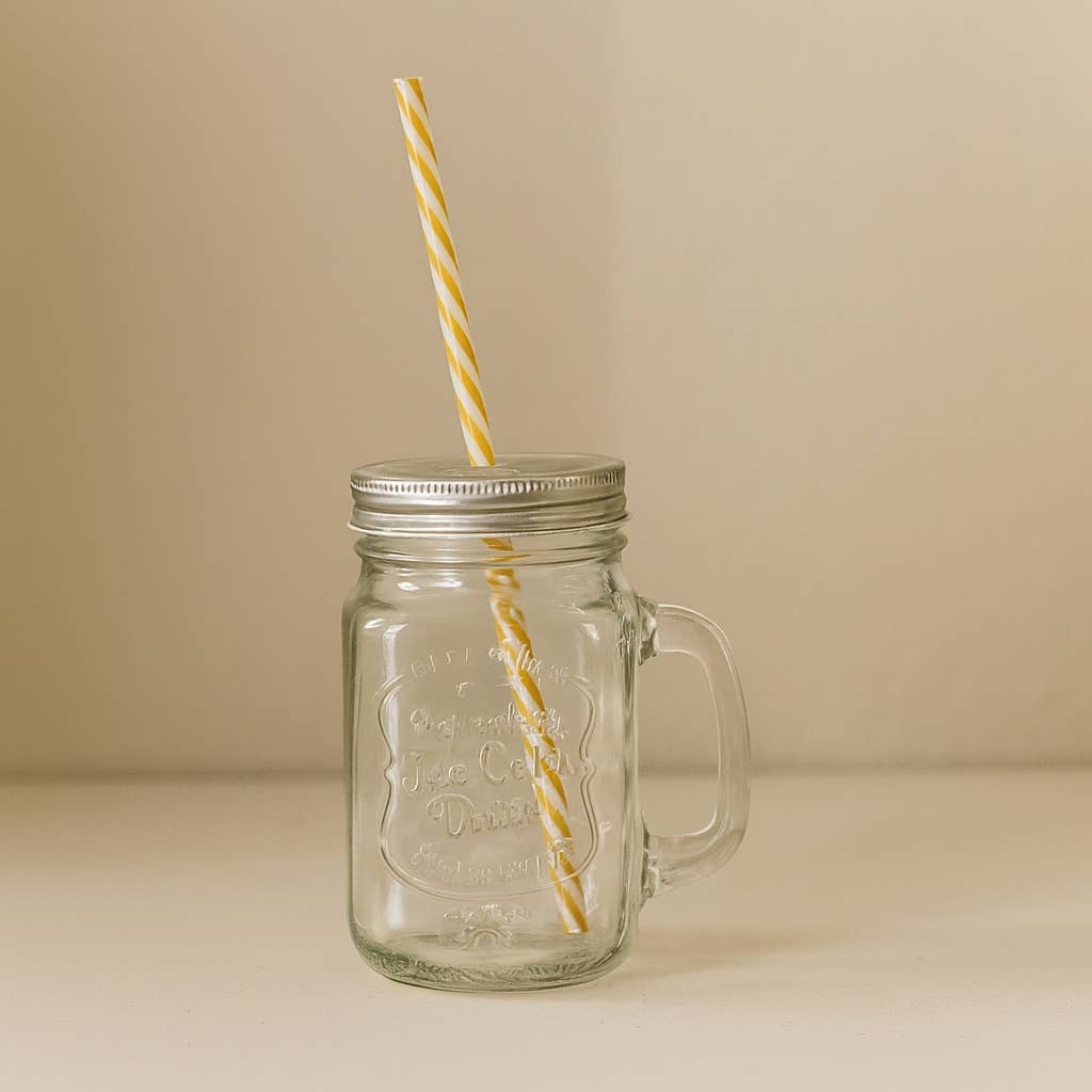 Novastyl - Wholesale Coffee/Tea Cup - 450ml glass mug with reusable plastic straw0