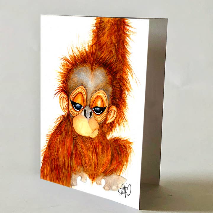 Dafri Studios - Wholesale Everyday Greeting Card - Orangutan Greeting Card2