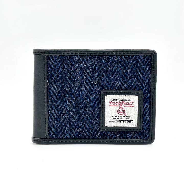 maccessori - Wholesale Wallet - Men's - Harris Tweed Bifold Coin Wallet Blue