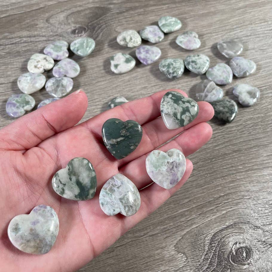 Keystone Crystals - Wholesale Spiritual Stone/Crystal - Gemstone Flat Heart Carvings 1-Inch  – Bulk Crystal Hearts23