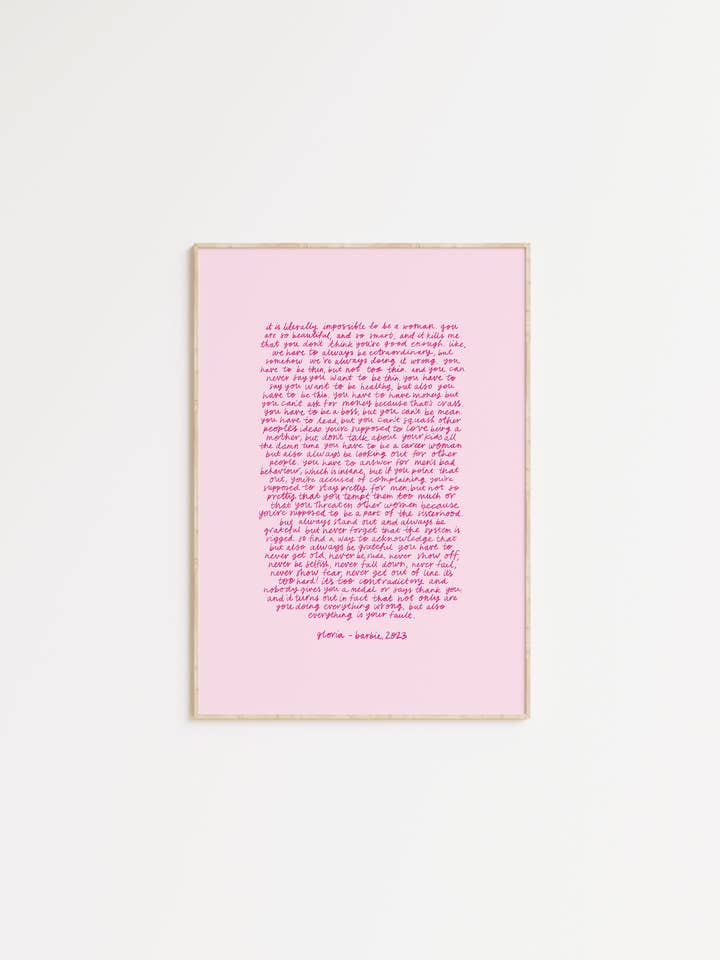 Barbie Monologue Quote Print and other Purchase wholesale screen prints. Free returns & net 60 terms on Faire trending on Faire.