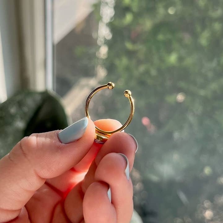 Wild by Design - Wholesale Cocktail/Statement Ring - Oval Real Forget-Me-Not Ring2