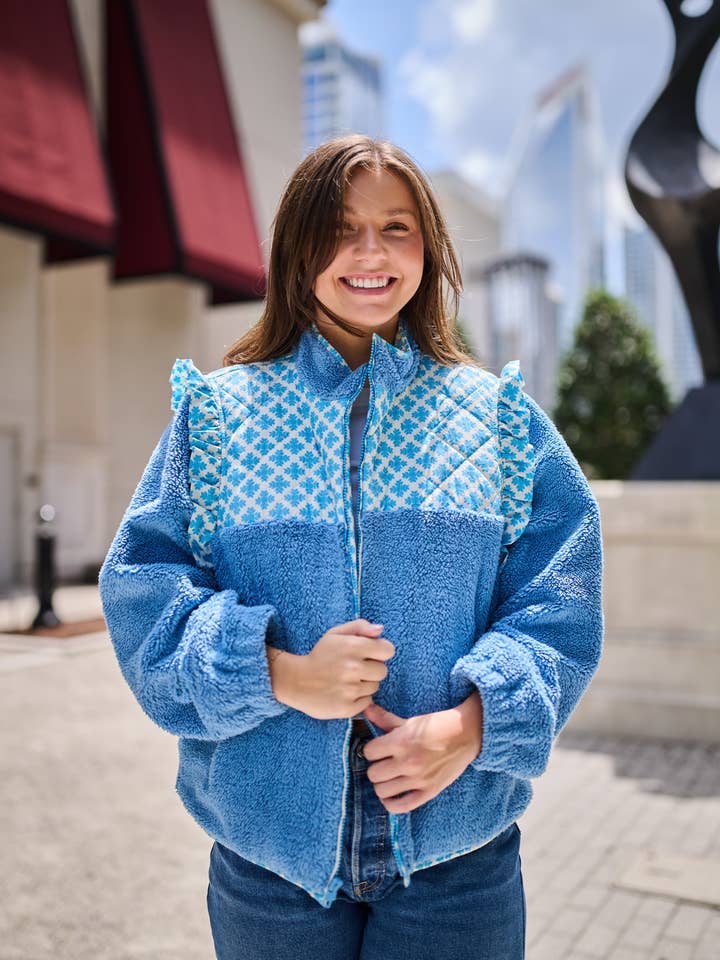 Brooks Avenue - Wholesale Jacket - Women's - Isabella Sherpa Jacket - Blue Clover9