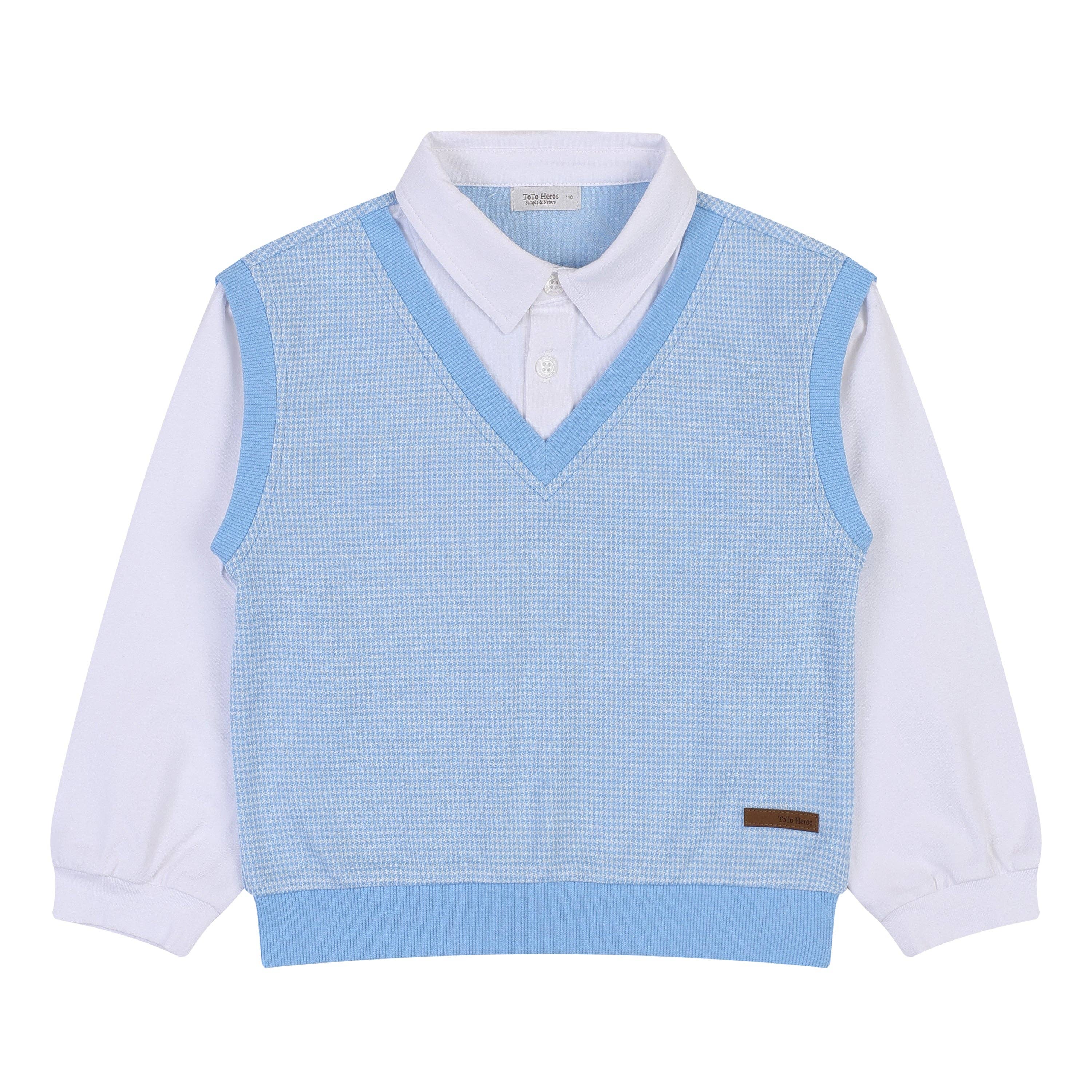 ToTo Heros - Wholesale T-Shirt - Kids - Layered Collared Shirt & Vest Combo Top0