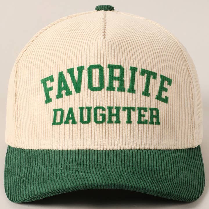 Fashion City - Wholesale Baseball Cap - Unisex - Favorite Daughter Two-Tone Corduroy Baseball Cap