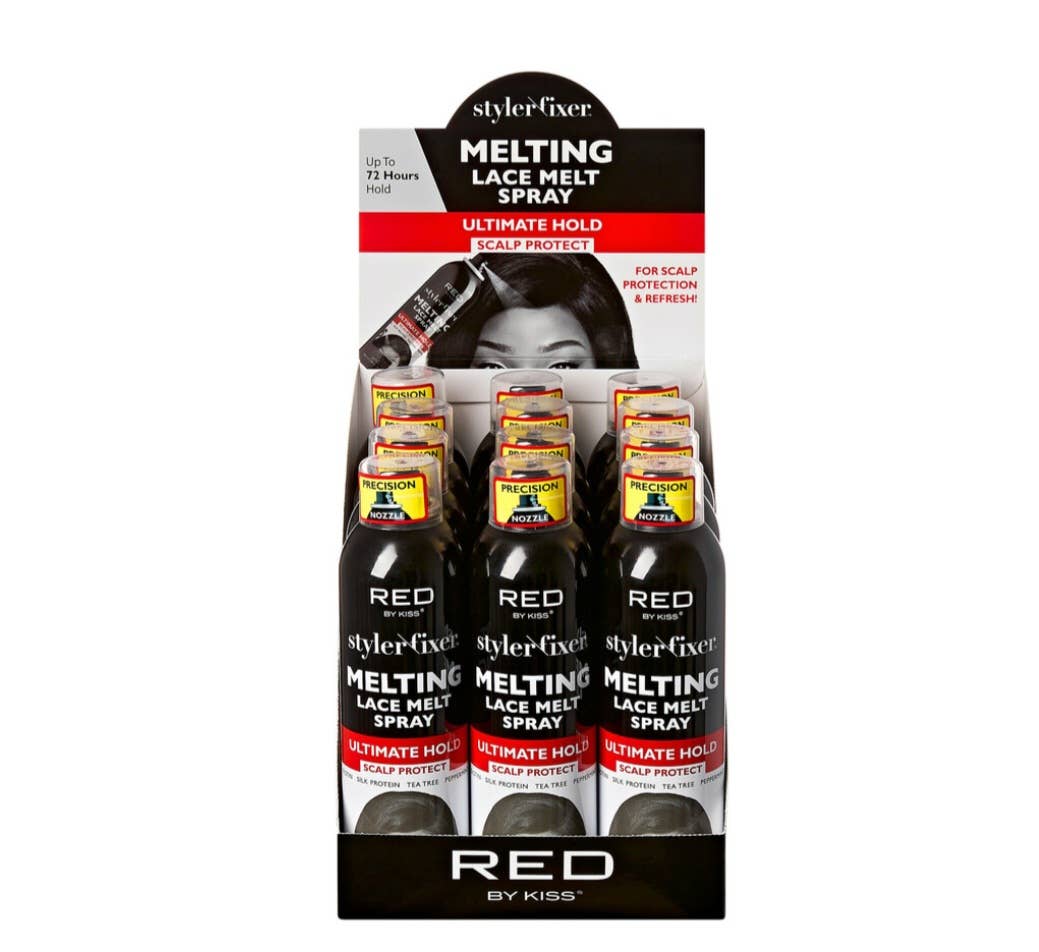 Majestic Wholesale - Wholesale Hair Spray - KISS RED Styler Fixer Lace Melt Spray 7.8oz – 12CT Pack