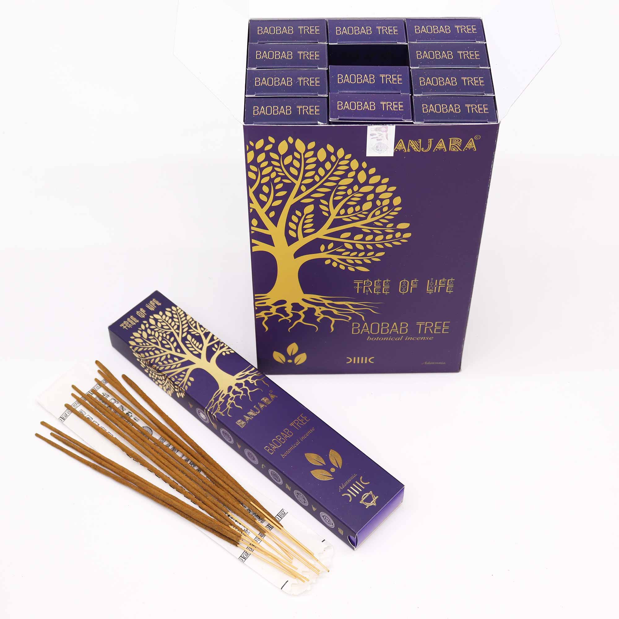 AW Artisan - Wholesale Incense - 12x Banjara Botanical Incense - Baobab Tree0