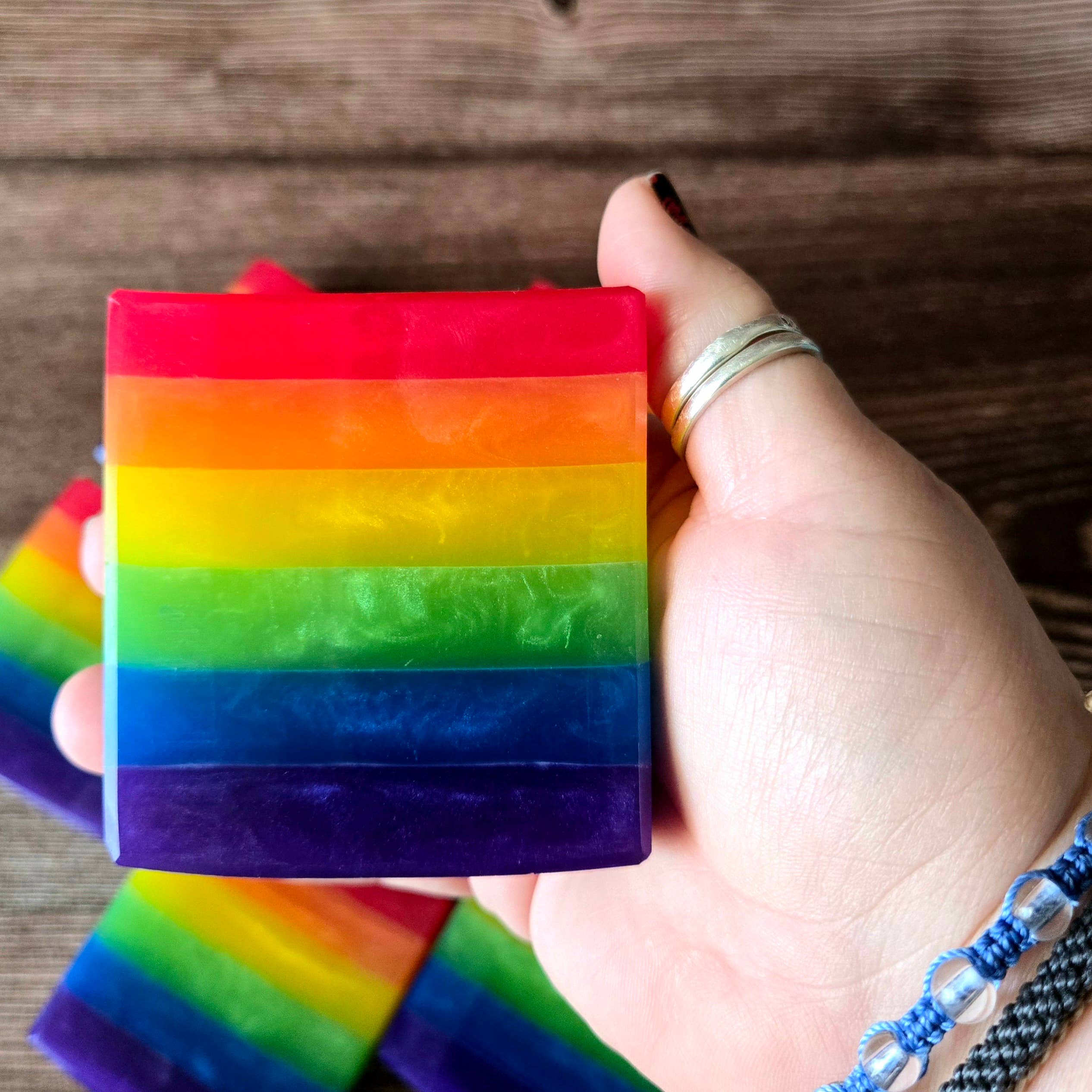 Pretty Soap Co. - Wholesale Bar Soap - Rainbow Pride Glycerin Soap | LGBTQ+ Pride Flag6