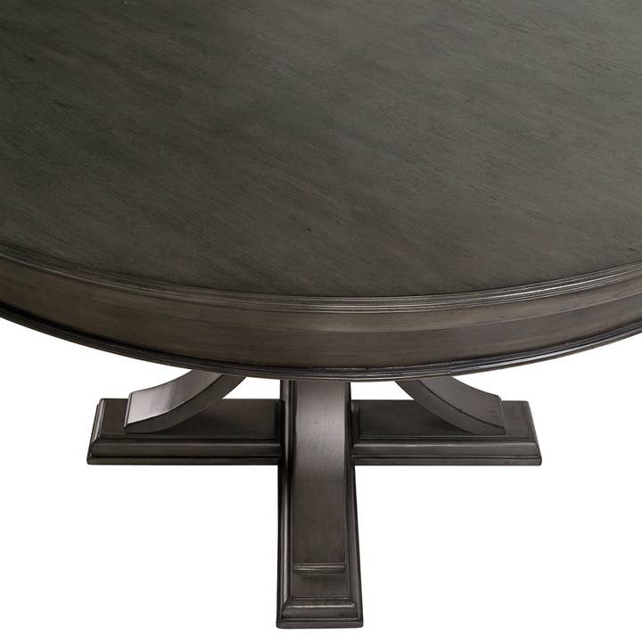 Olliix - Wholesale Side Table - Farmhouse Grey Wood Round Dining Table *3