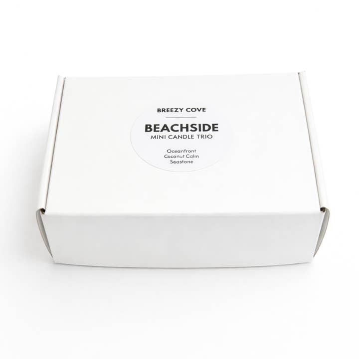 Breezy Cove - Wholesale Jar/Filled Candle - Beachside Mini Candle Trio Set – Coconut Soy Beach Candles1