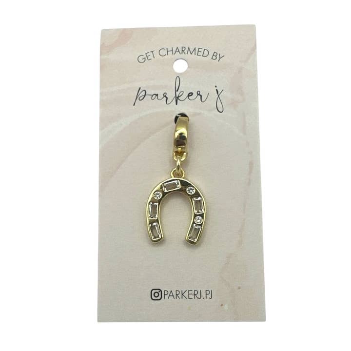 Baguette CZ Horseshoe Charm for wholesale by Parker J Jewelry & Charm Bar