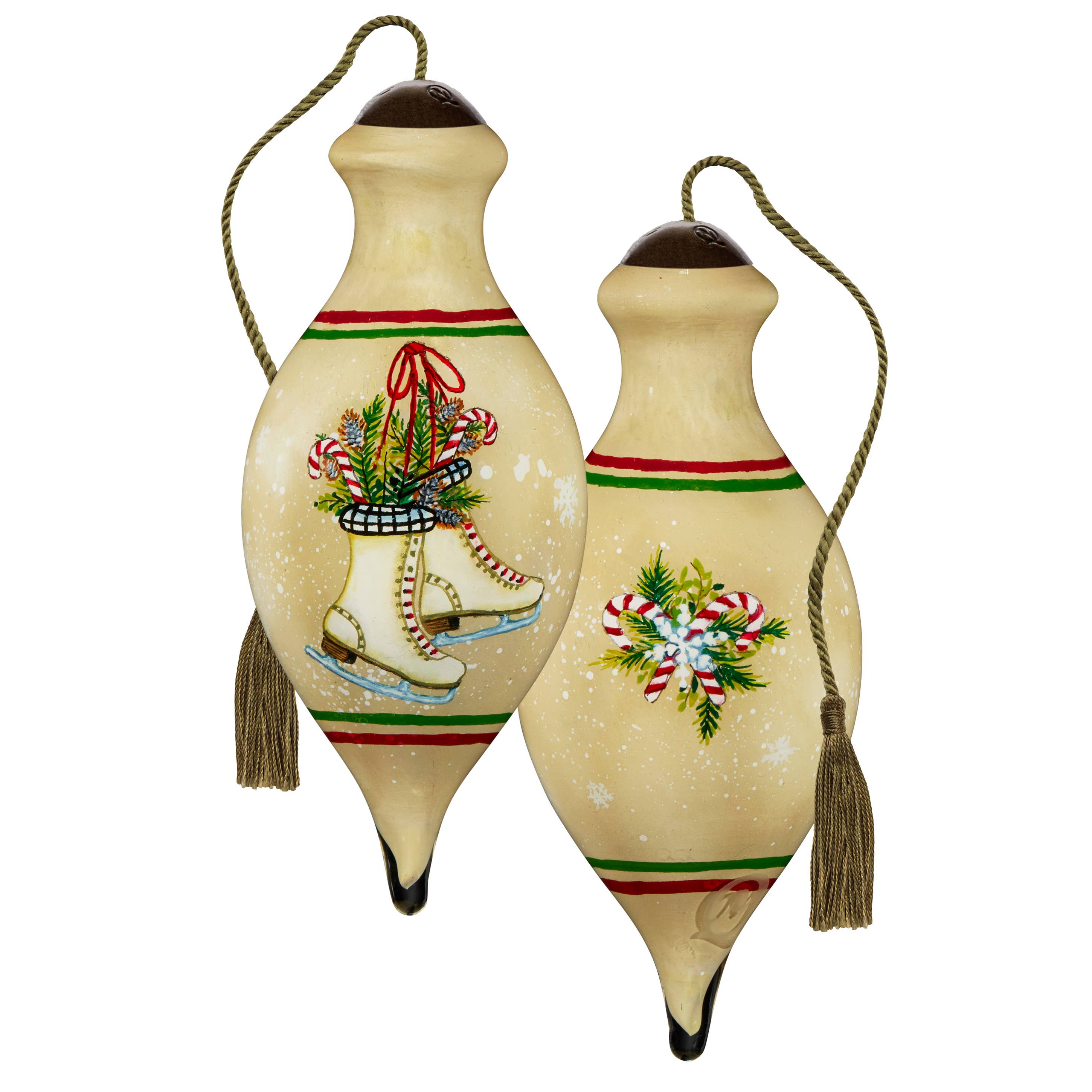 Precious Moments - Wholesale Ornament - Ne’Qwa Art Ice Skates with Greenery Ornament2