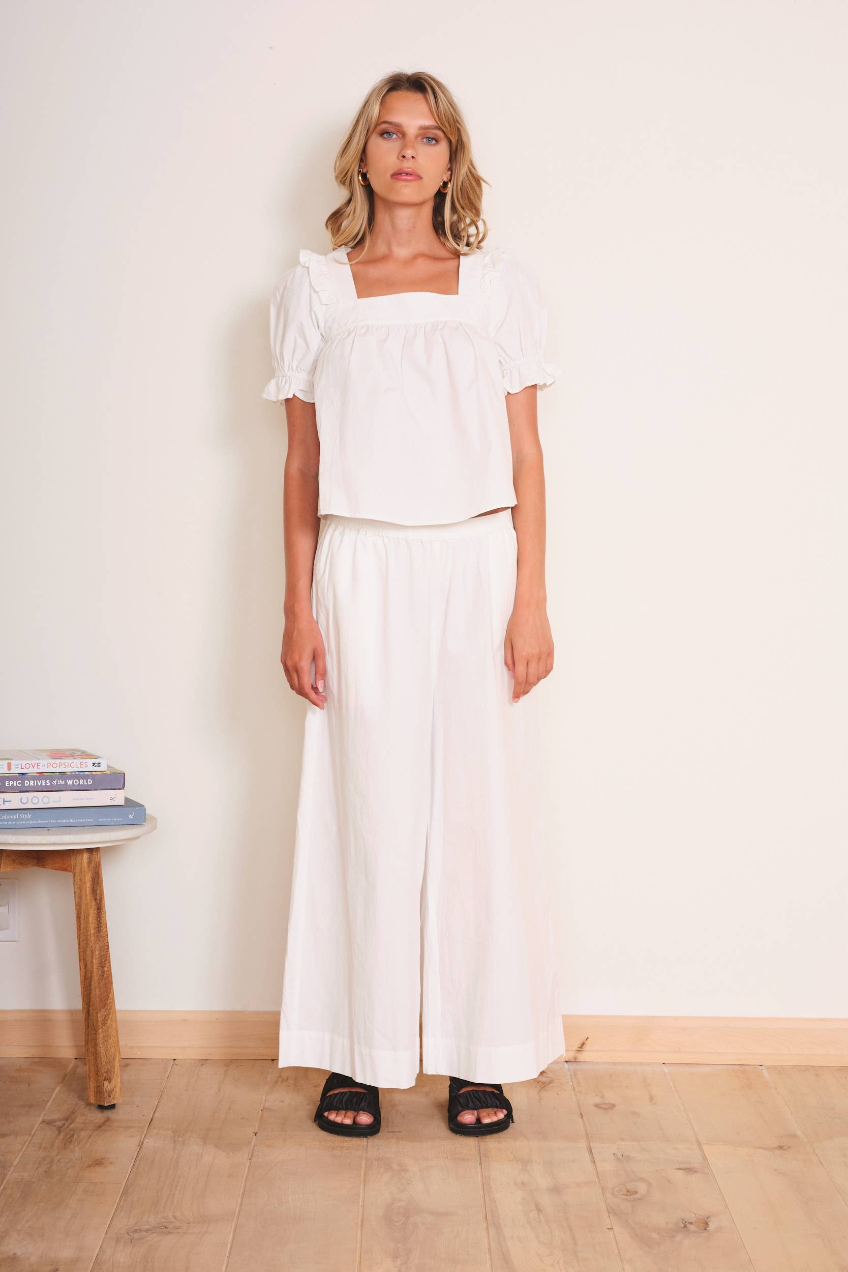 White Women's Greta Blouse for wholesale on Faire