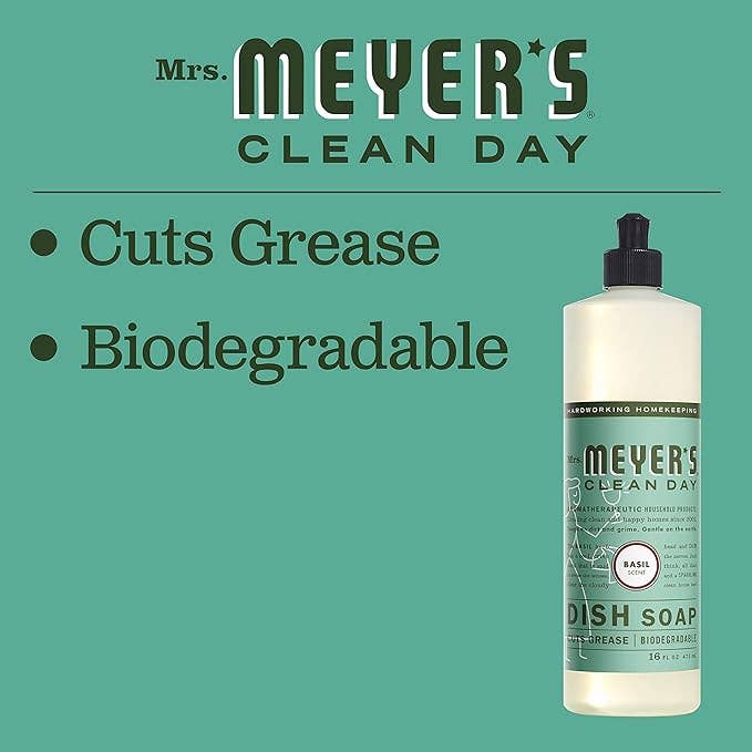 First Choice Buying - Wholesale Dish Soap - Mrs. Meyer's Clean Day Liquid Dish Soap, Basil, 16 Oz4