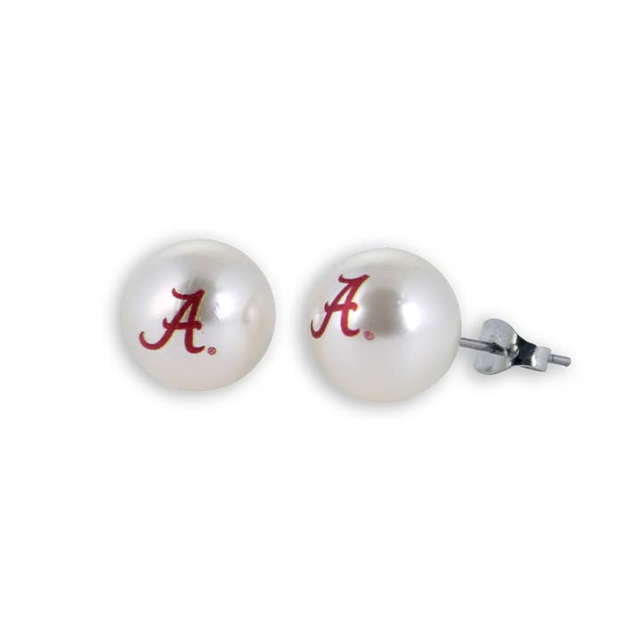 Seasons Jewelry - Vendita all'ingrosso Orecchini a bottone - Orecchini a bottone con perle con logo Alabama2