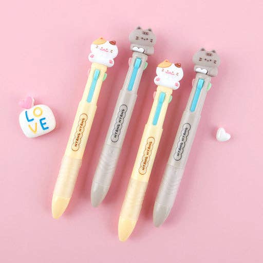 K-Wonderland - Wholesale Pen - Meow Meow 4-Color Ballpoint Pen6