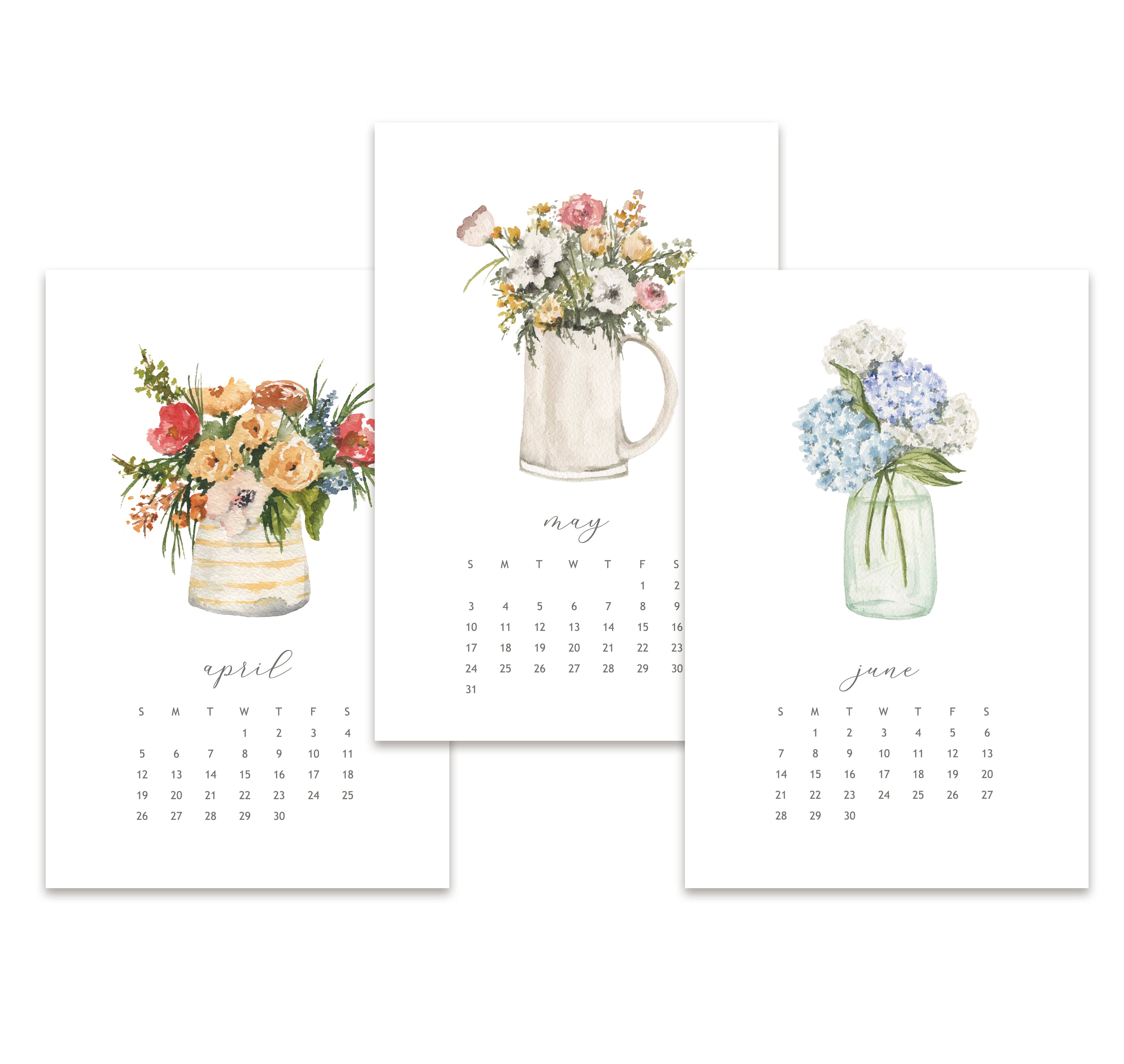 Me and Mary Shop - Wholesale Calendar - 2026 Calendar - Everyday in Bloom - Watercolor Flowers2