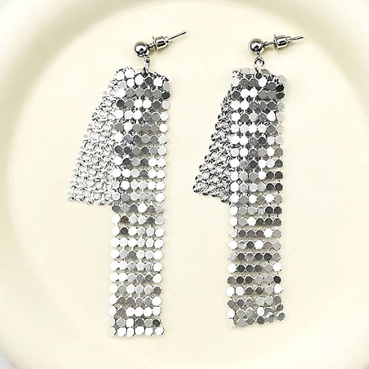 Diacly - Vente Boucles d'oreilles pendantes - Lot de 12 boucles d'oreilles pendantes en métal brillant à paillettes0