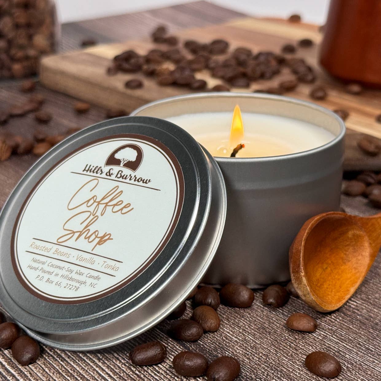 Hills & Burrow – Engroshandel Glaslys – Kaffebar – Ristet Espresso, Vanilje & Hyggelig Café Duftlys3