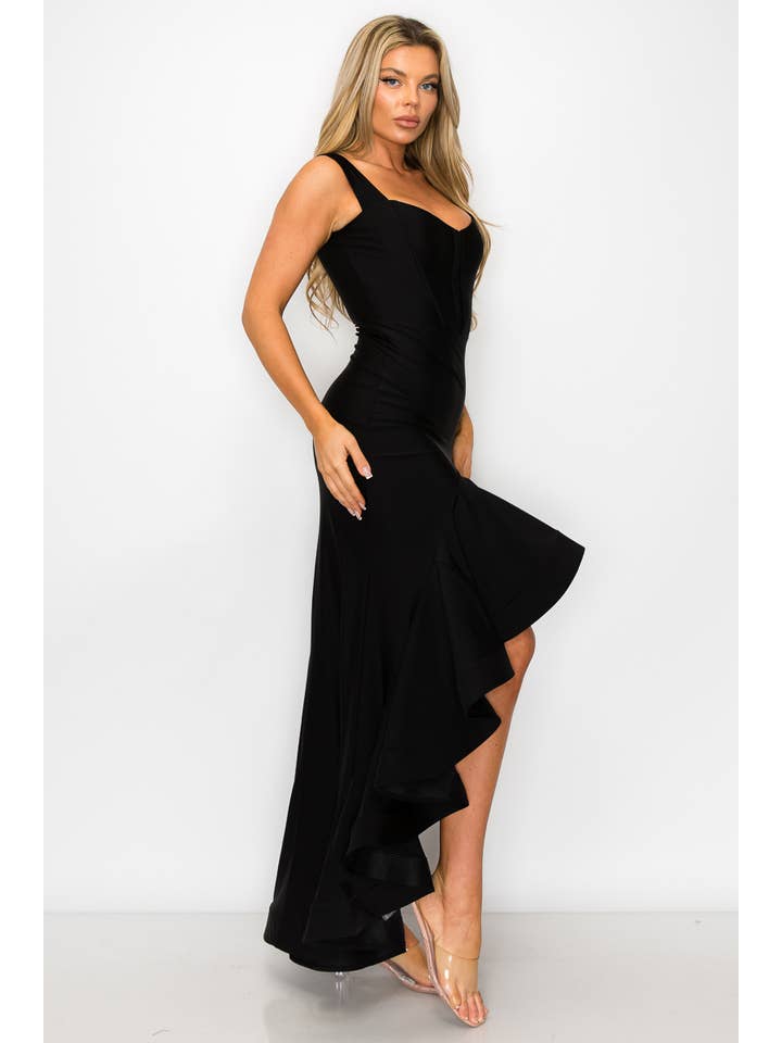 Kimcine - Wholesale Dress - Women's - KD20110Power Satin Corset Tube Top Ruffled Skirt Dress(SALE11