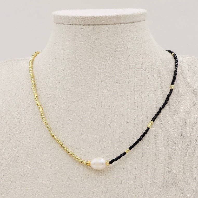 Atisha Spiritual Shop - Wholesale Beaded/Pearl Necklace - THIN ~ Miyuki glass bead necklace ~ adjustable ~ SHAMBALA sliding clasp ~0