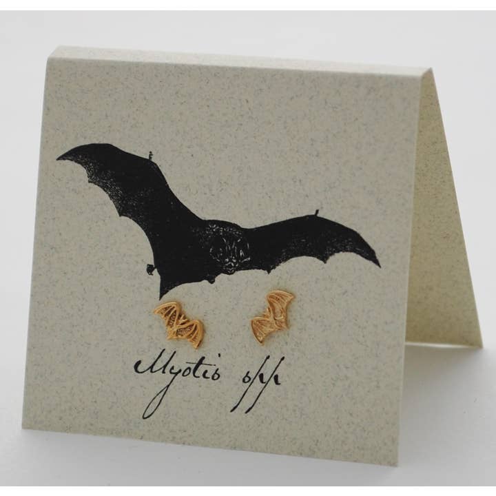 Semaki & Bird - Wholesale Knopjes/oorstekers - Vleermuis Oorknopjes goud Natural History