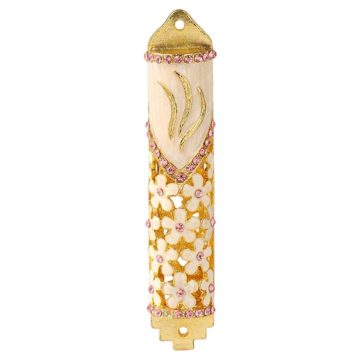 Matashi - Wholesale Decorative Tabletop Object - Matashi 4.25" Hand Painted Enamel Mezuzah