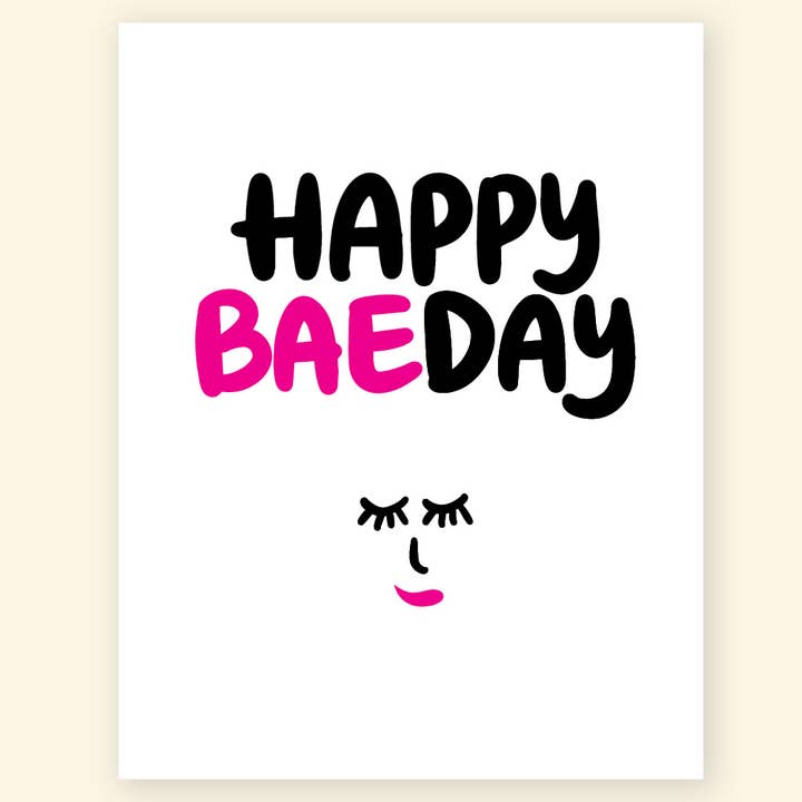'Happy Baeday' Birthday Greeting Card for wholesale by Studio G
