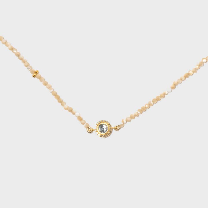 Dagny Round Beaded Gold Vermeil Necklace for wholesale by Shana Gulati Jewelry