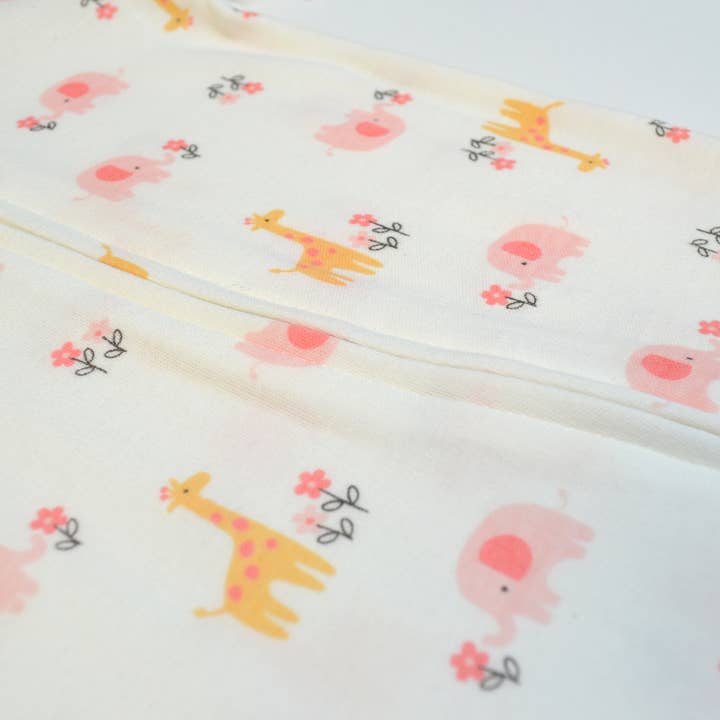 Lollipop Dreams - Vente Grenouillère – bébé - Pyjama grenouillère à fermeture éclair motif girafe et fleur2