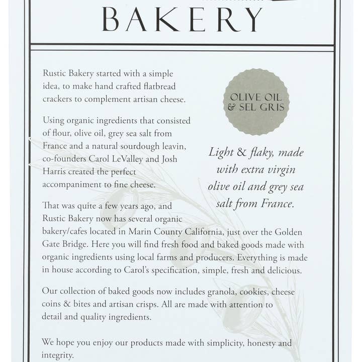 Everyday Supply Co - Wholesale Crackers - RUSTIC BAKERY FLATBREAD BITE OLV OIL - Case of 121