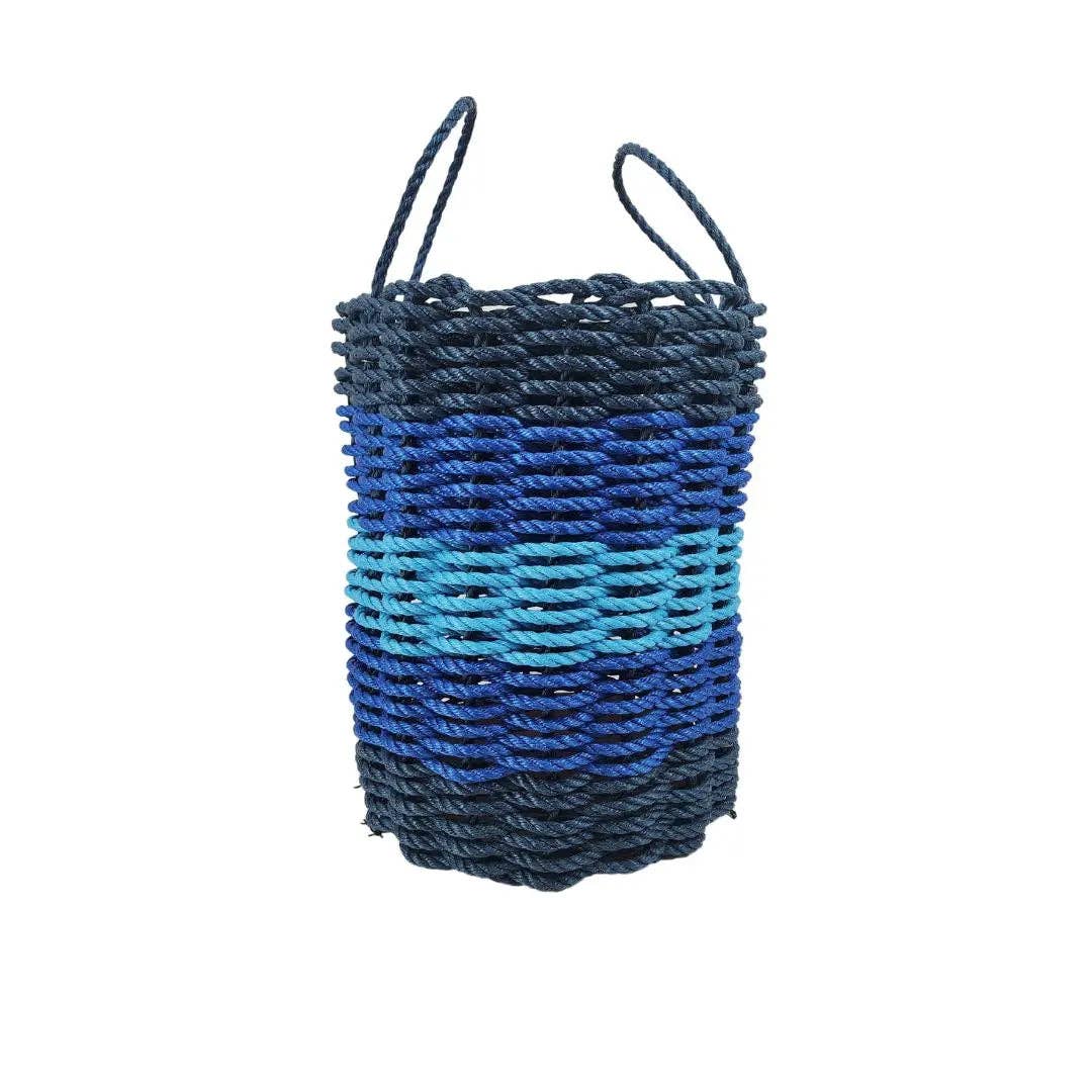 Little Salty Rope – wholesale Basket – Five Stripe Rope Storage Basket Navy Blue, Blue, Light Blue3