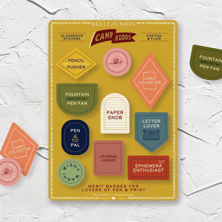 Stationery Merit Badge Sticker Sheet for wholesale by Belle & Union