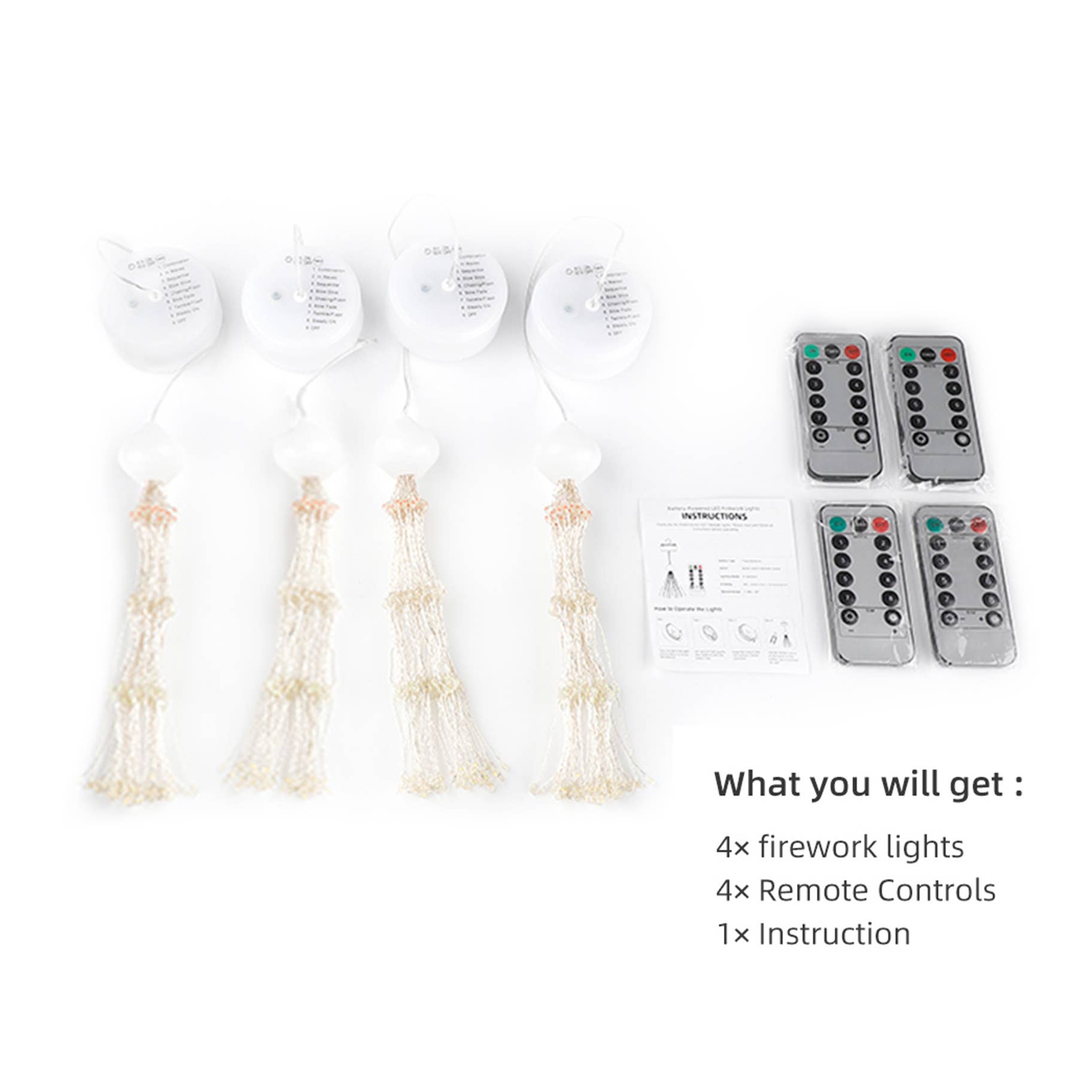 SELLVAY Fairy String Lights – wholesale String lights – 4 Pack Firework Lights Battery Operated Fairy Lights4