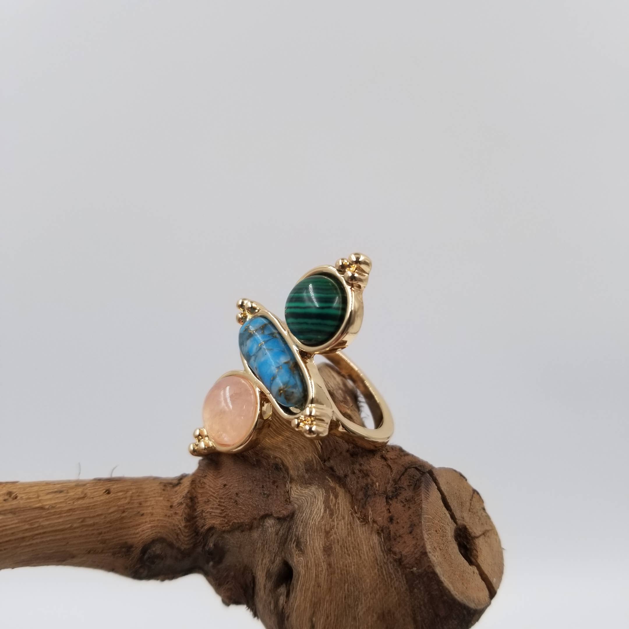 CHAKRA JEWELRY - Wholesale Cocktail/Statement Ring - Brass Stone Ring0